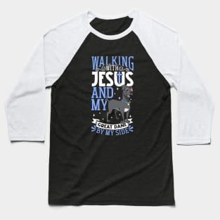 Jesus and dog - German Mastiff Baseball T-Shirt